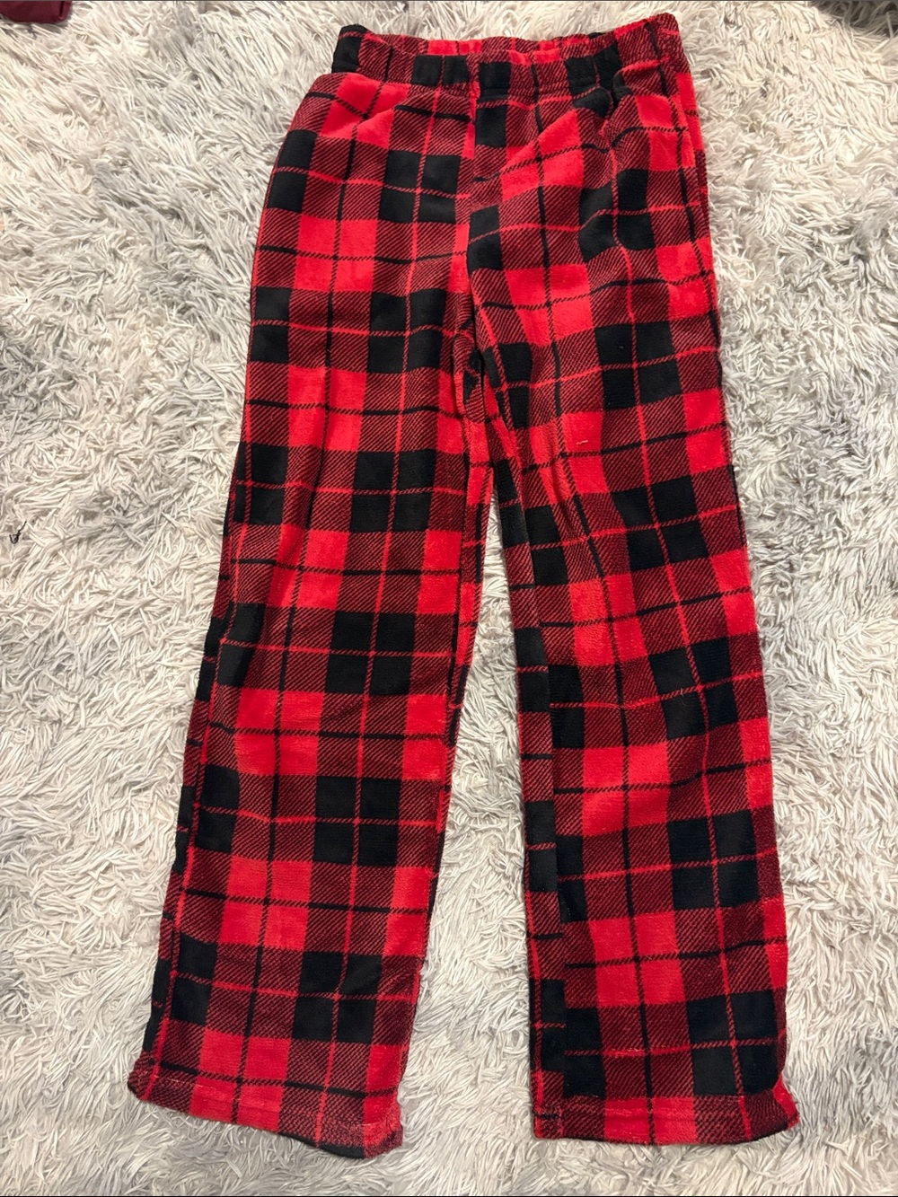 Ardene Red and Black Plaid Fleece Pajama Pants